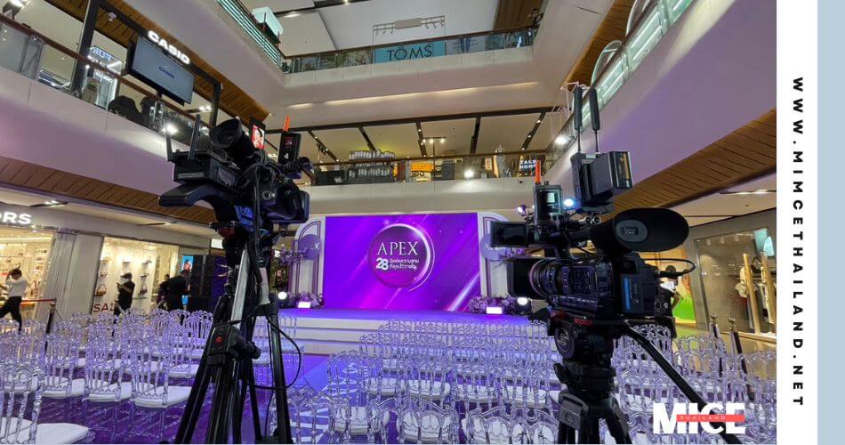 High-quality speakers and audio equipment arranged for a wedding reception in Phuket, Thailand, emphasizing sound system rental