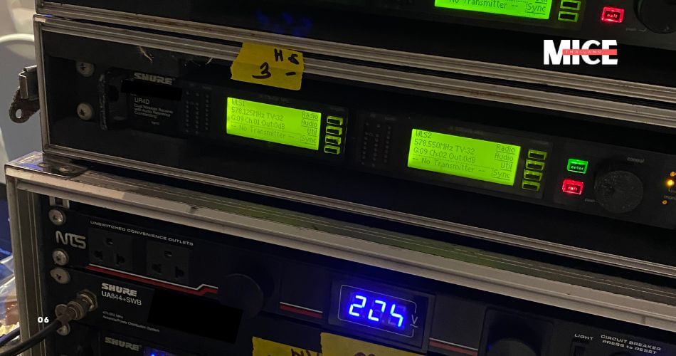 Professional wireless microphones rental arranged for a wedding ceremony in Phuket, Thailand, highlighting rental services for audio equipment